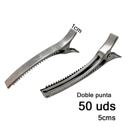 Pinche Pinza Doble Punta 5cm - Plateado (50uds)