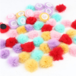 Pompon de Visón - Pack 12uds  MIX DE COLORES  (2,5cms)✔️