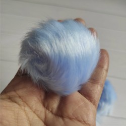 Pompon Cola de Conejo Celeste (7cms) - x2pcs✔️