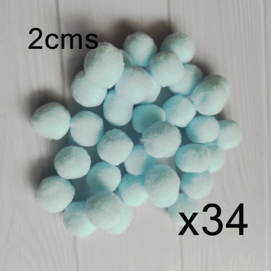 Pompones de Poliester de 2cms - 34 uds✔️