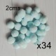 Pompones de Poliester de 2cms - 34 uds✔️