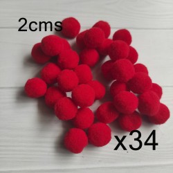 Pompones de Poliester de 2cms - 34 uds✔️