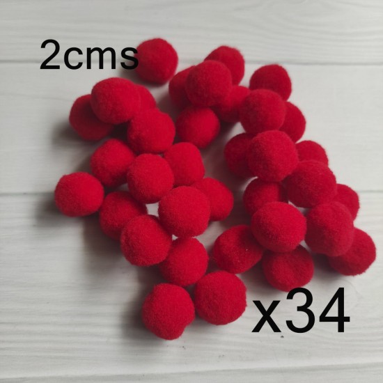 Pompones de Poliester de 2cms - 34 uds✔️