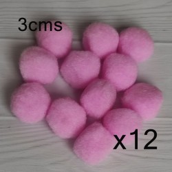 Pompones de Poliester de 3cms - 12uds✔️