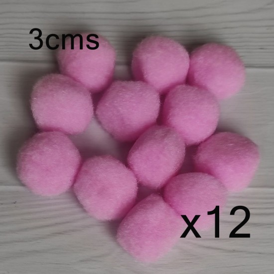 Pompones de Poliester de 3cms - 12uds✔️