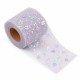 Rollo de tela de tul con flores de colores
