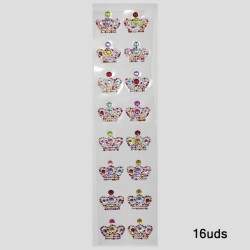 Tira Adhesiva - Corona Multicolores (16uds)
