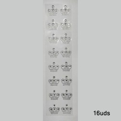 Tira Adhesiva - Corona Plateada (16uds)