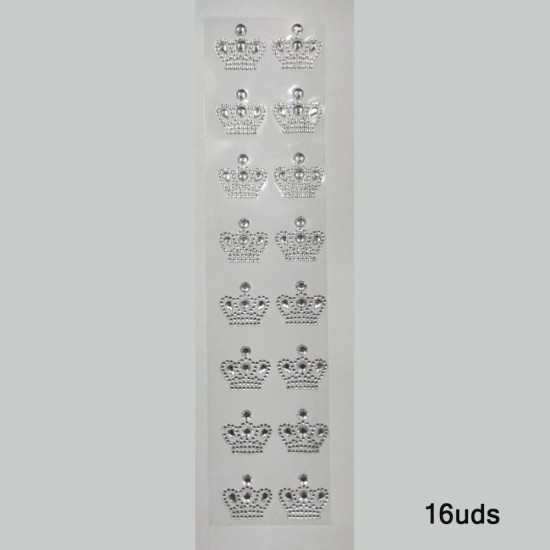 Tira Adhesiva - Corona Plateada (16uds)