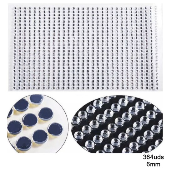 Tira Adhesiva - Aplicacion Circular de 6mm Plateado - (364uds)