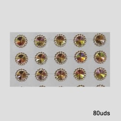 Tira Adhesiva - Aplicacion Circular de 10mm Beige Tornasol - (80uds)