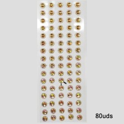 Tira Adhesiva - Aplicacion Circular de 10mm Beige Tornasol - (80uds)