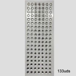 Tira Adhesiva - Aplicación Circular de 10mm Plateado - (133uds)