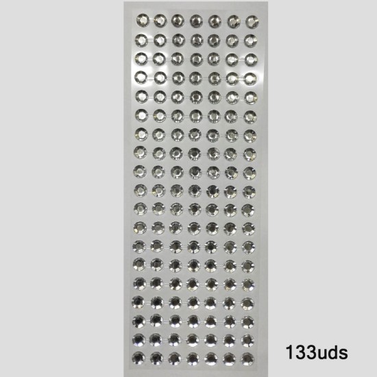 Tira Adhesiva - Aplicación Circular de 10mm Plateado - (133uds)