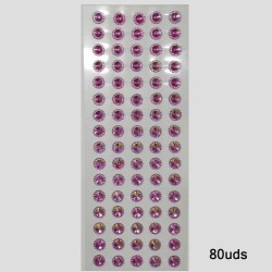 Tira Adhesiva - Aplicacion Circular de 10mm Rosado Tornasol - (80uds)