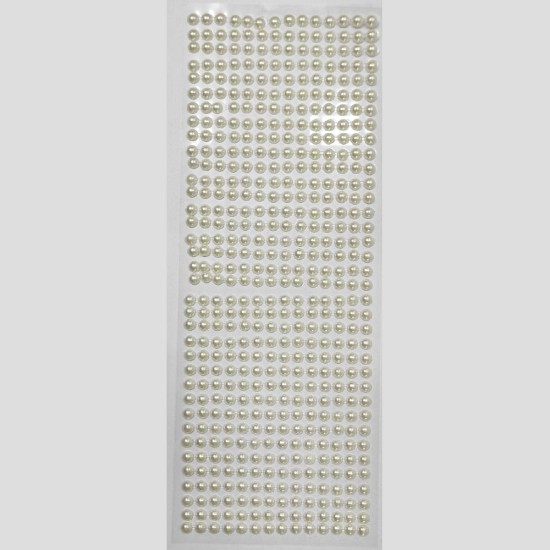 Tira Adhesiva - Media Perla de 6mm Beige - (504uds)
