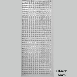Tira Adhesiva - Media Perla de 6mm Blanca - (504uds)