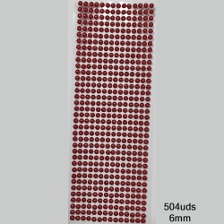 Tira Adhesiva - Media Perla de 6mm Rojo - (504uds)