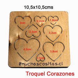 Troquel de Madera - Corazones 