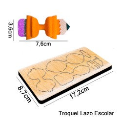 Troquel de Madera - Lazo Escolar (7,6cm)